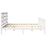 Bed Frame without Mattress White 200x200 cm Solid Wood Pine 3191992