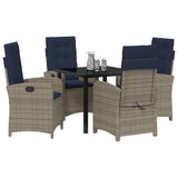 Garden Dining Set with Cushion 5 pcs Grey Poly Rattan 3380352