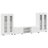 TV Cabinet Set FLORIN 3 pcs High Gloss White Engineered Wood 3397938