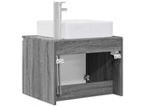 Wall-Mounted Sink Vanity Grey Sonoma 53 x 35 x 63 cm 890428