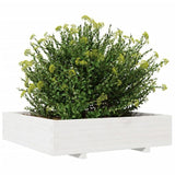 Garden Planter White 100x100x26.5 cm Solid Wood Pine 847319