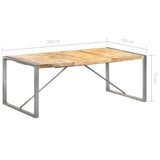 Dining Table 200x100x75 cm Solid Rough Mango Wood 321565
