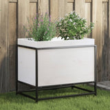 ZNTS Garden Planter White 60x40x50 cm Solid Wood Pine 847024