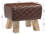 Bench 40 x 30 x 45 cm Real Leather Brown Diamond 42042099