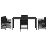Garden Dining Set 5 pcs Black Powder-Coated Steel 3380651
