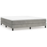 Box Spring Bed Frame Light Grey Super King Velvet 3121193