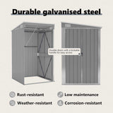 Wall-mounted Garden Shed Grey 118x100x178 cm Galvanised Steel 316218