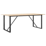 ZNTS Dining Table O-Frame 200x100x75 cm Solid Wood Pine and Cast Iron 3282679