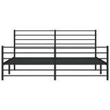 Metal Bed Frame without Mattress with Footboard Black 183x213cm 352342
