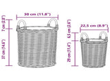 Planter Basket with Storage 2 pcs Brown 42020958