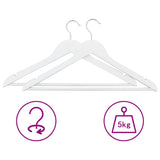 289916 100 pcs Clothes Hanger Set Non-slip White Hardwood