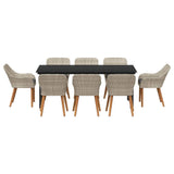 Dining Set Light grey Poly rattan 3261718
