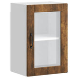 Kitchen Wall Cabinet with Glass Door Porto Smoked Oak 854012