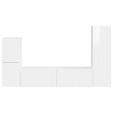 TV Cabinet Set 4 pcs High Gloss White Engineered Wood 3409028