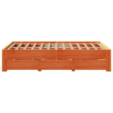 Bed Frame without Mattress with Drawers Wax Brown 120x200 cm Solid Wood Pine 3308809