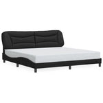 Bed Frame with LED without Mattress "Hvar" Black 200x200 cm 3213955