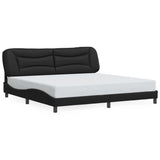 Bed Frame with LED without Mattress "Hvar" Black 200x200 cm 3213955