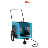 Pet Bike Trailer Blue and Black Oxford Fabric and Iron 93939
