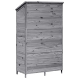 Garden Shed with Roof Grey 106.5 x 56 x 176 cm Solid Fir Wood 42033450
