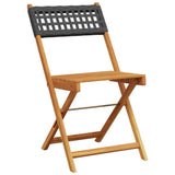 Bistro Set Black Solid acacia wood Compact Foldable Bistro Set 3281862
