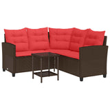 Outdoor Sofa Set with Cushion 2 pcs Brown and Red Poly Rattan 4103878