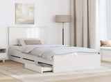 Bed Frame with Drawer White 90 x 200 cm Engineer Wood 3411152