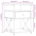 ZNTS Bedside Cabinet Sonoma Oak 40x42x55 cm Engineered Wood 826075