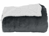 Throw Blanket Dark Grey 240 x 270 cm Fleece 42016984