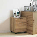 Mobile File Cabinet with Wheels Artisan Oak 45x38x54 cm Engineered Wood 856950