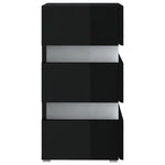 ZNTS LED Bedside Cabinet High Gloss Black 45x35x67 cm Engineered Wood 326847