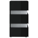 ZNTS LED Bedside Cabinet High Gloss Black 45x35x67 cm Engineered Wood 326847