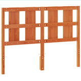 Headboard Wax Brown 135 cm Solid Wood Pine 844220
