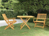 Garden Dining Set Wooden Brown Solid Acacia wood Compact Foldable 3058257