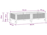 Garden Planter with Wheels Light Grey 80 x 40 x 33 cm PP 3422957