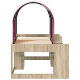 Bed with Tunnel 3 pcs Sonoma Oak and Pink Engineered Wood 3423506