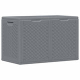 Garden Storage Box Grey PP Rattan 180 L 364060