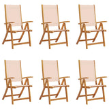 Folding Garden Chairs 6 pcs Solid Wood Acacia and Textilene 3279236