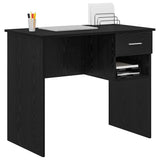 Desk with Drawer Black Oak 90 x 49 x 75 cm Engineered Wood 869267