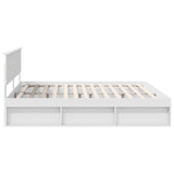 Bed Frame with Headboard White 200 x 200 cm Solid Pine Wood 3410555