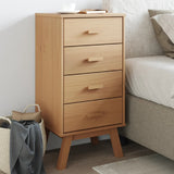 Bedside Cabinet OLDEN Brown Solid Wood Pine 358585