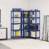 3 Piece 5-Layer Shelves Set Blue Steel&Engineered Wood 3307620