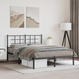 Metal Bed Frame without Mattress with Headboard Black 140x200cm 355562