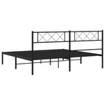 ZNTS Metal Bed Frame without Mattress with Headboard Black 180x200cm 372281
