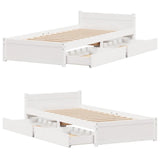 Bed Frame without Mattress White 75x190 cm Small Single Solid Wood Pine 3301673