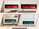 1800W 15-40&degC Adjustable Flame Glass Panel Convector Heater, 152cm T3398P378794