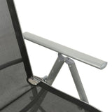 Garden Chair Set of 2 Black and Silver Powder-coated aluminium 312197