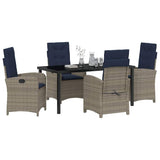 Garden Dining Set with Cushion 5 pcs Grey Poly Rattan 3380354