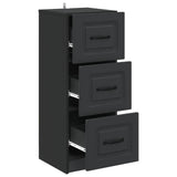 Drawer Cabinet Black 33 x 34.5 x 87 cm Engineered Wood 895766