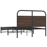 Bed Frame without Mattress 135x190 cm Brown Oak Engineered Wood 4100481