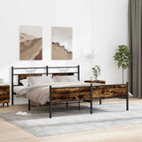 Metal Bed Frame without Mattress Smoked Oak 180x200 cm Super King 3325114